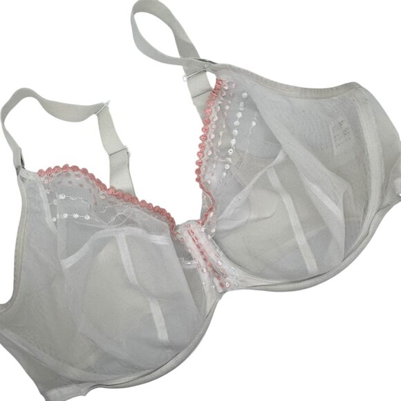 Elomi Matilda EL8900 42I White Full Figure Underwire Plunge Bra - Picture 3 of 6